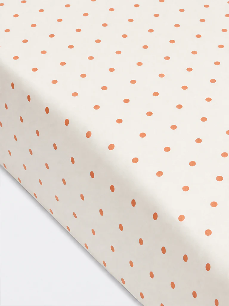 Westside Home Dusty Pink Polka Dot Printed Fitted Queen Bed Sheet Set - Image 2
