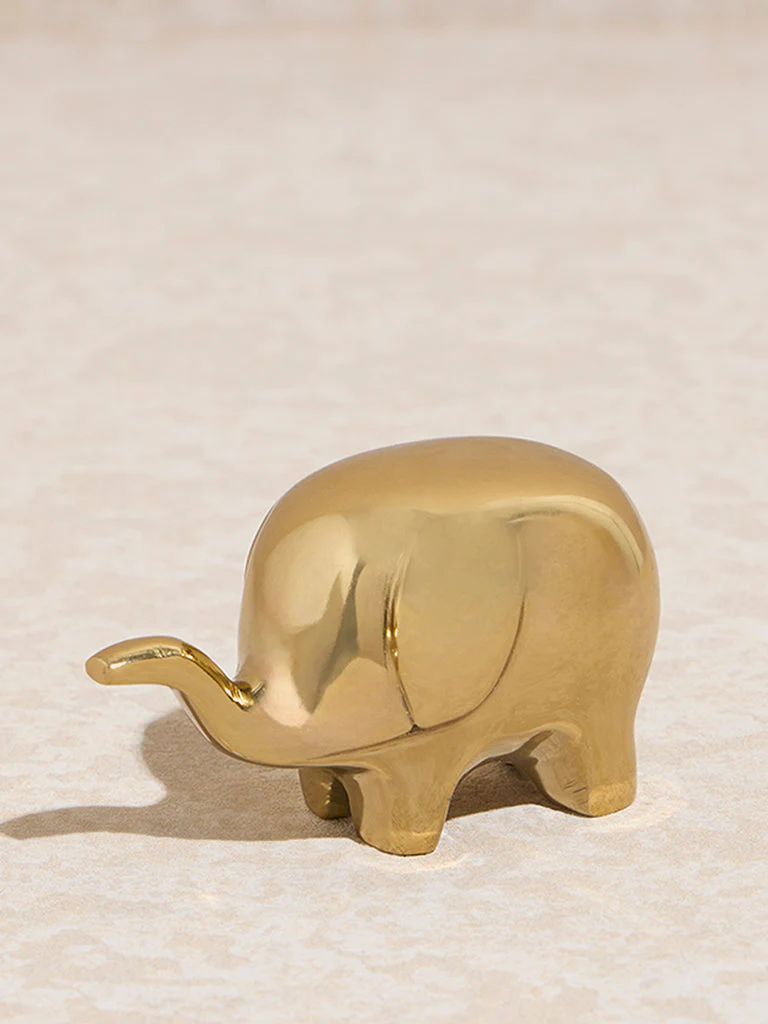 Westside Home Gold Baby Elephant Decorative Object - Image 2