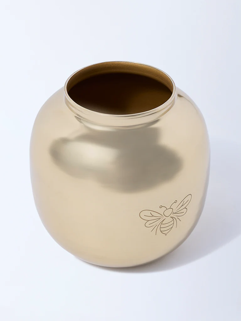 Westside Home Gold Etched Metal Vase - Image 2
