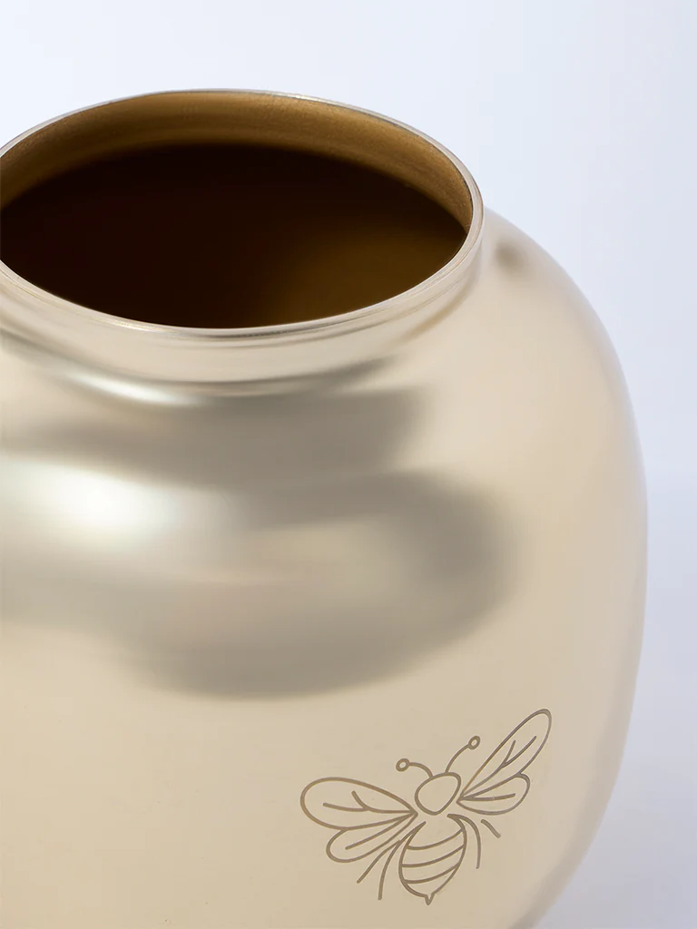 Westside Home Gold Etched Metal Vase - Image 3
