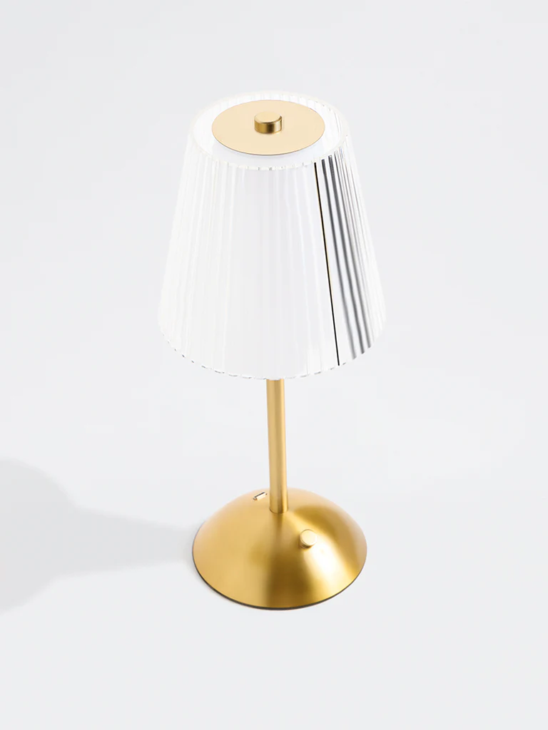 Westside Home Gold Frilled Table Lamp - Image 3