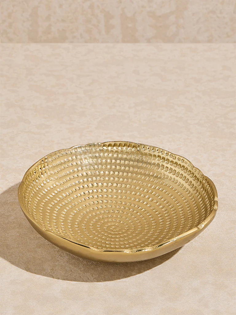 Westside Home Gold Hammered Textured Decorative Platter - Image 2