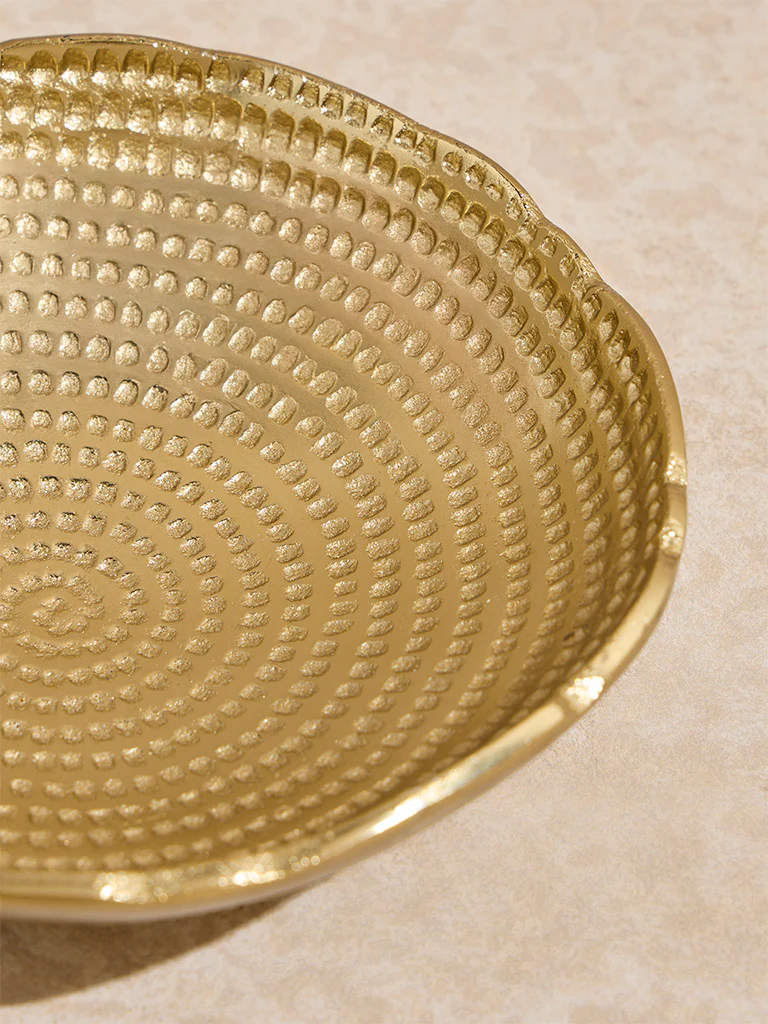 Westside Home Gold Hammered Textured Decorative Platter - Image 3