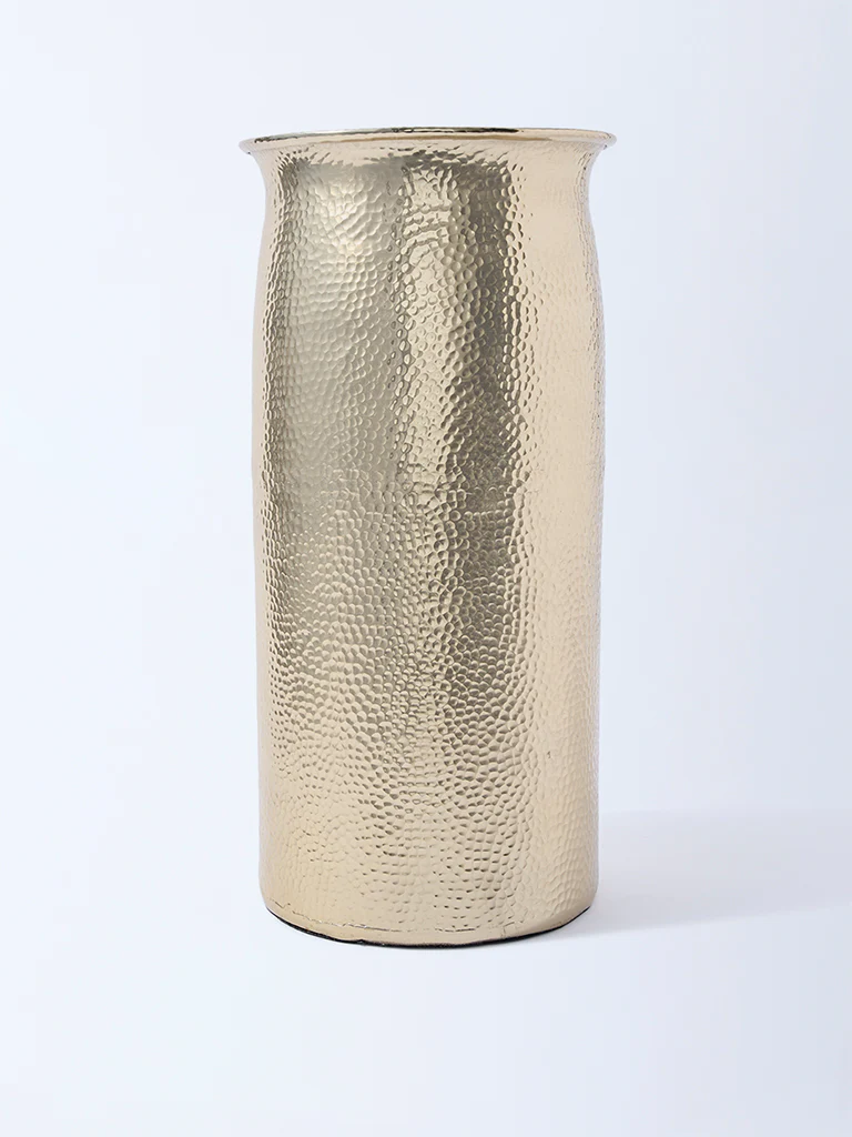 Westside Home Gold Hammered Textured Floor Vase