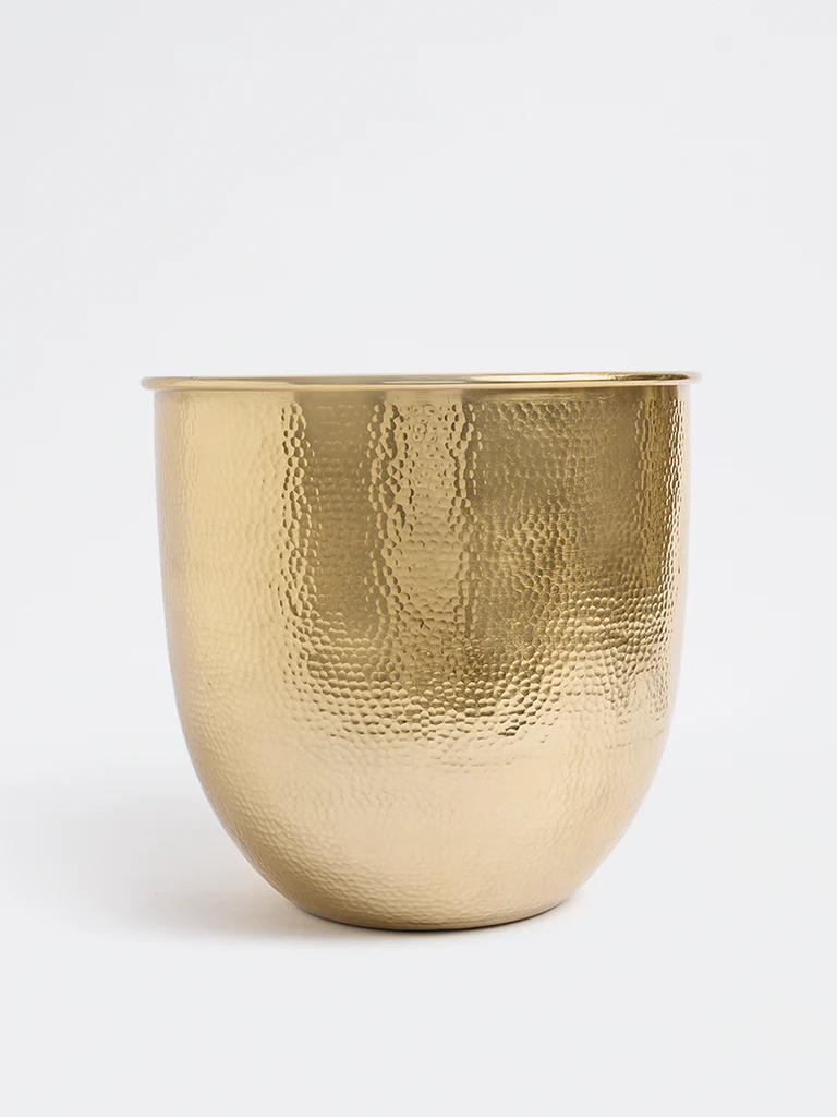 Westside Home Gold Hammered Textured Planter - Large