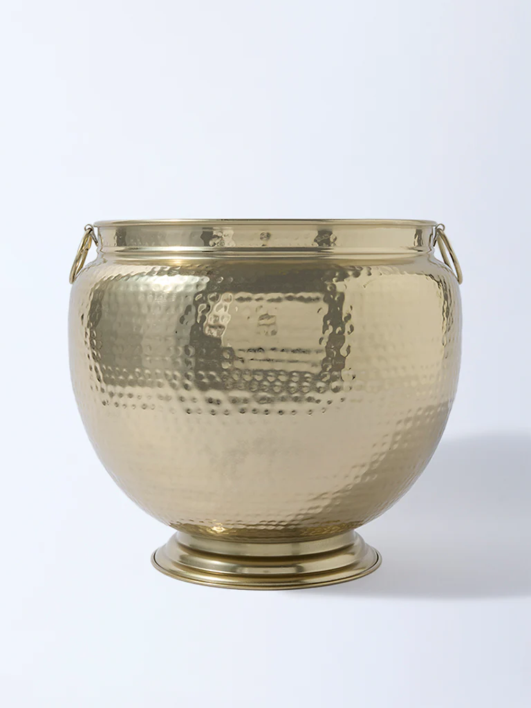 Westside Home Gold Hammered Textured Urli Planter