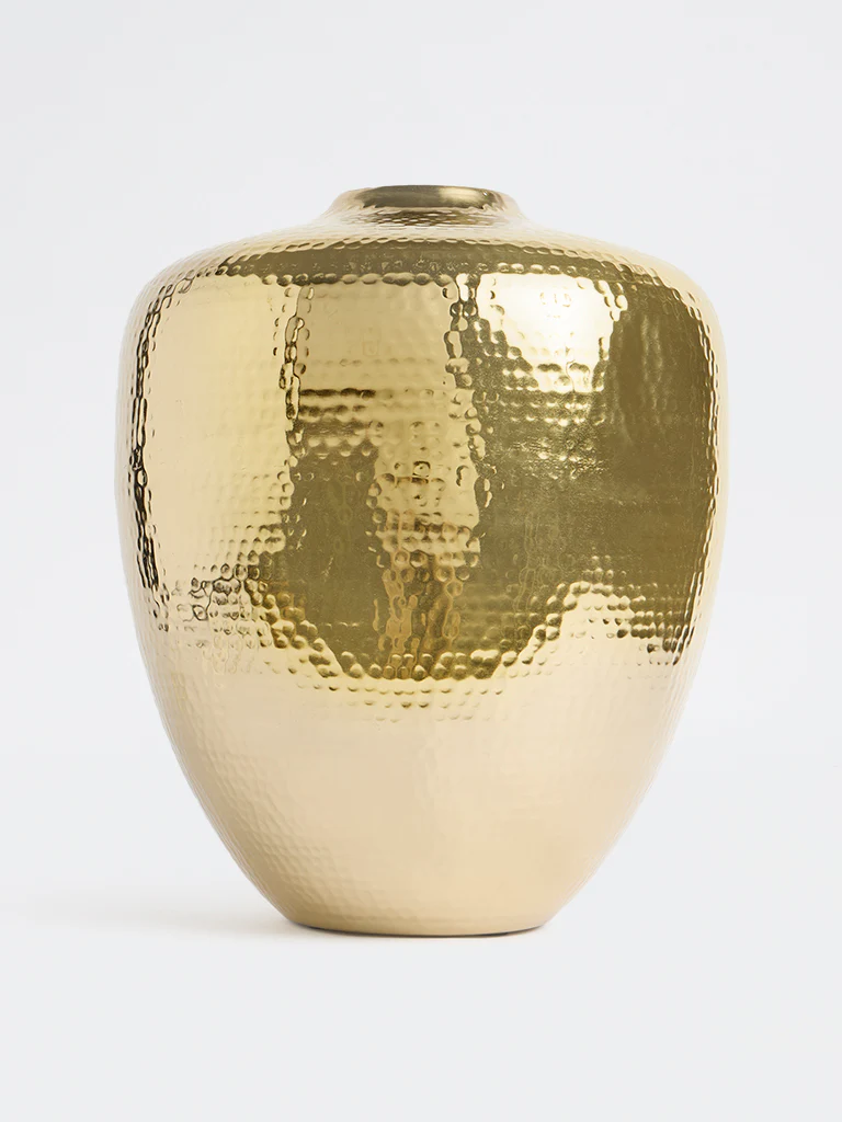 Westside Home Gold Hammered Textured Vase