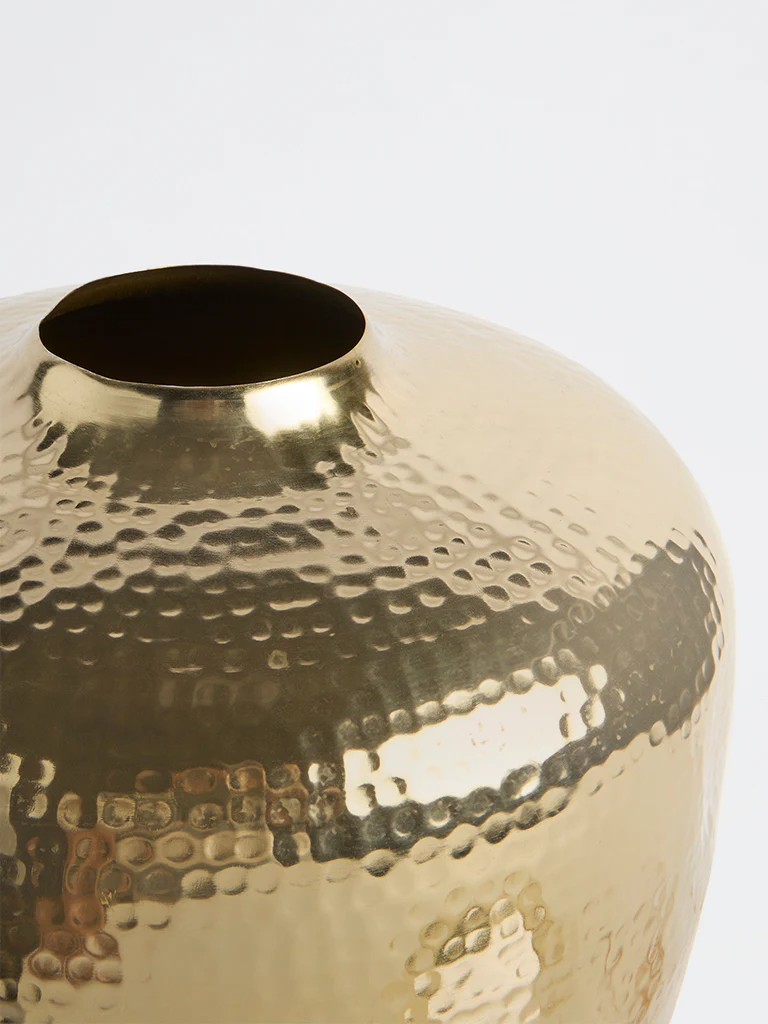 Westside Home Gold Hammered Textured Vase - Image 3