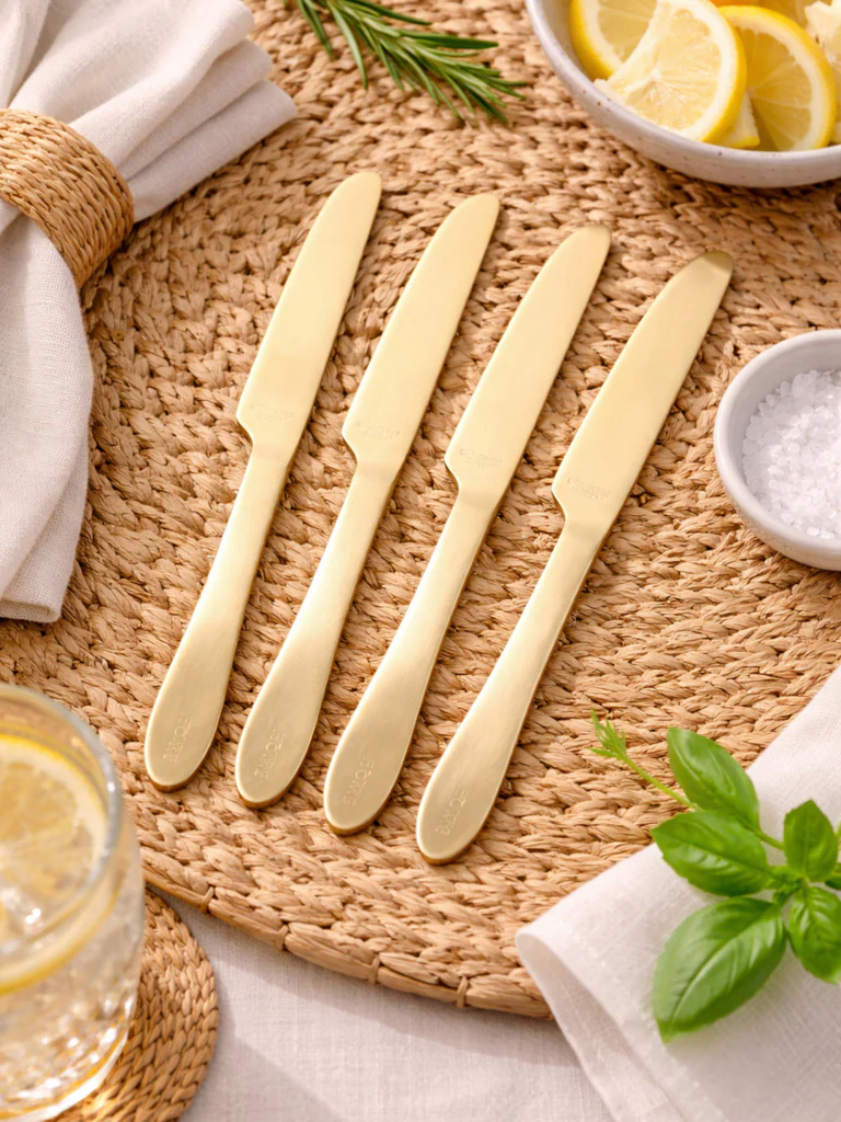 Westside Home Gold Matte Table Knife (Set of 4)