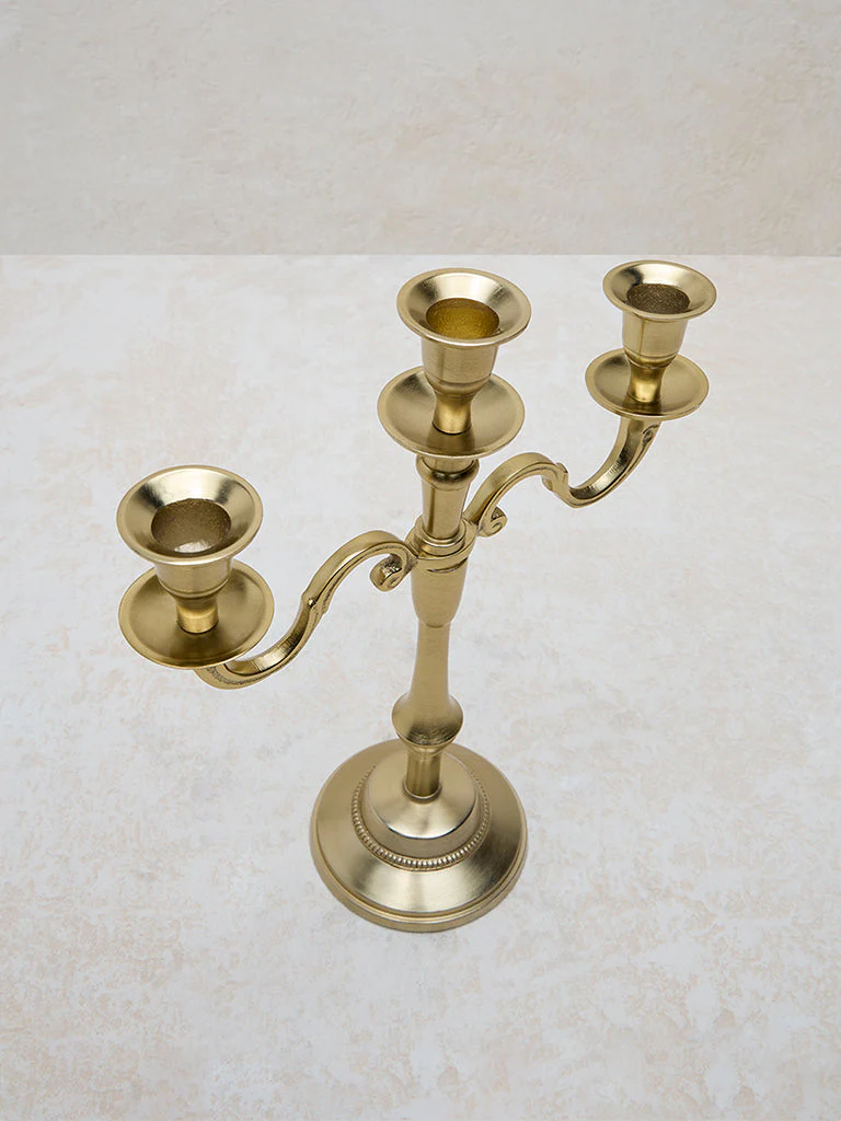 Westside Home Gold Metal Candle Stand - Image 2