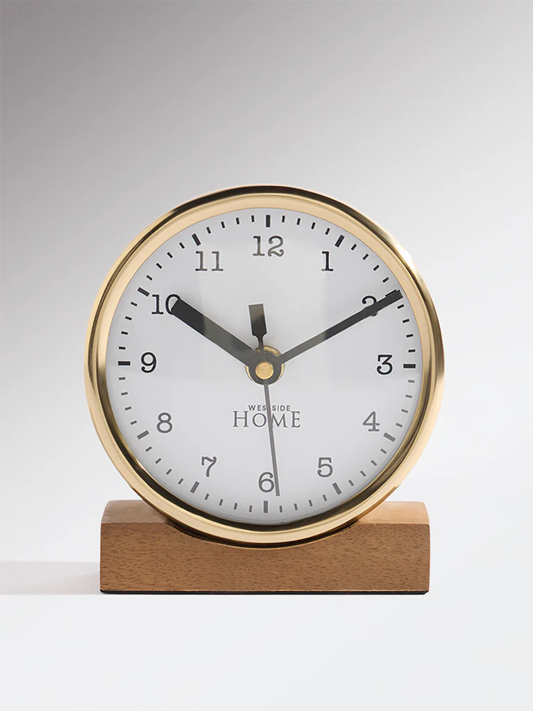 Westside Home Gold Metal Round Clock - Small