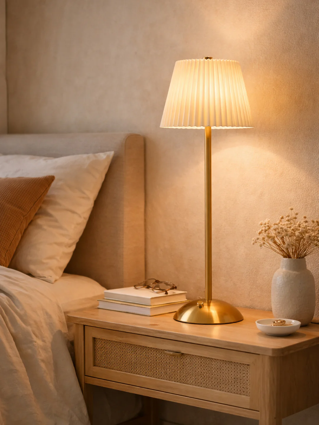 Westside Home Gold Pleated Table Lamp