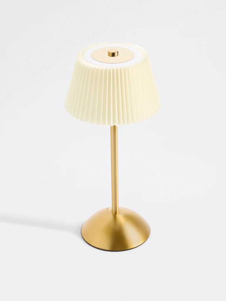 Westside Home Gold Pleated Table Lamp - Image 3