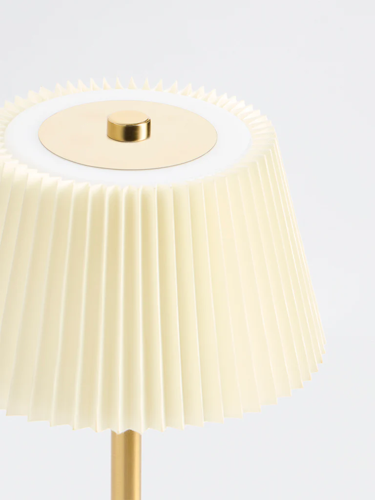 Westside Home Gold Pleated Table Lamp - Image 4