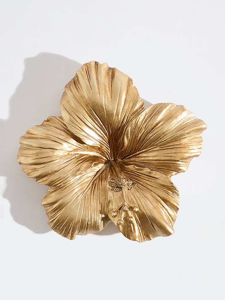 Westside Home Gold Resin Flower Decorative Object