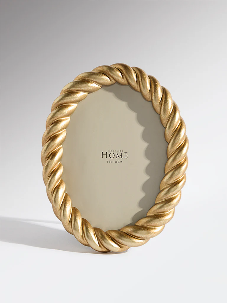 Westside Home Gold Resin Rope Detailed Photo Frame
