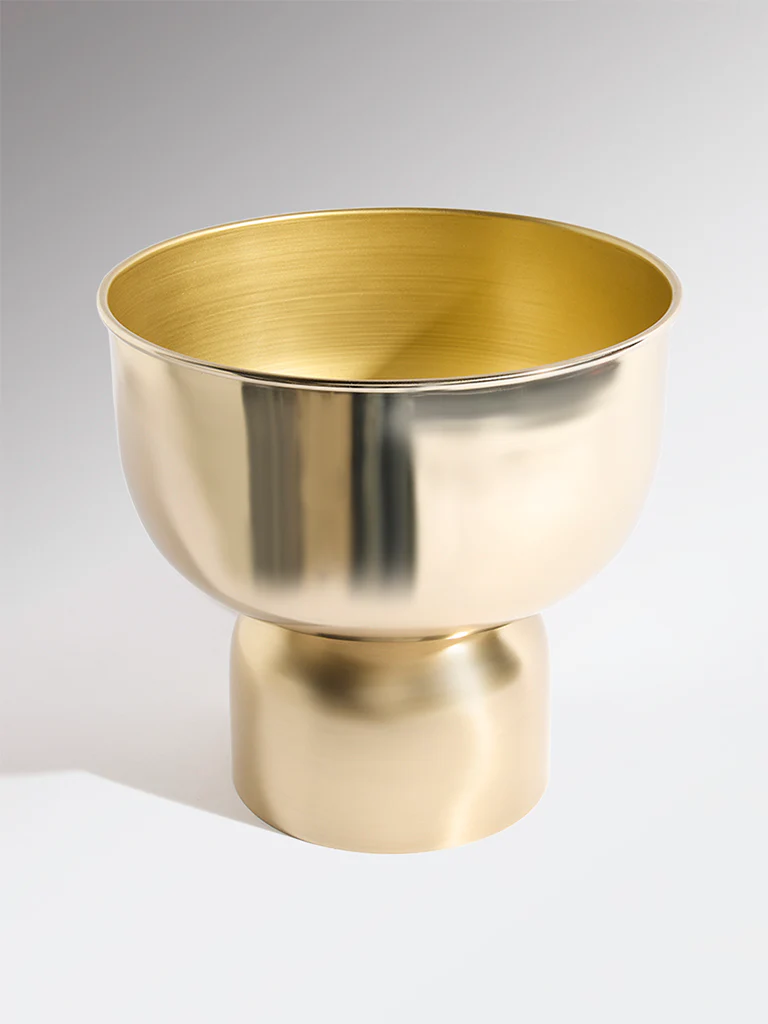 Westside Home Gold Round Metal Floor Pot - Image 2