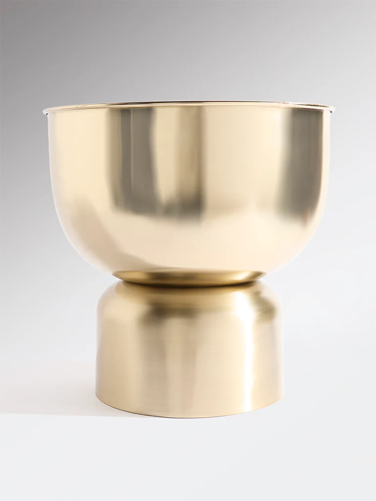 Westside Home Gold Round Metal Floor Pot - Large