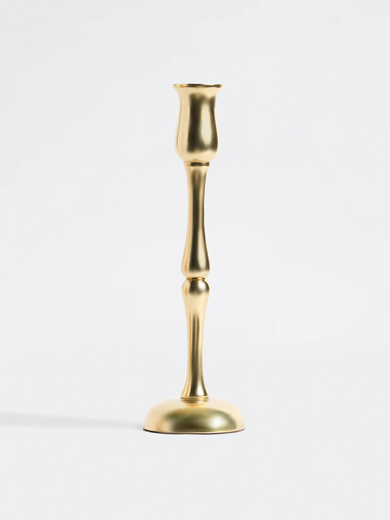 Westside Home Gold Tapered Candle Holder - Image 2