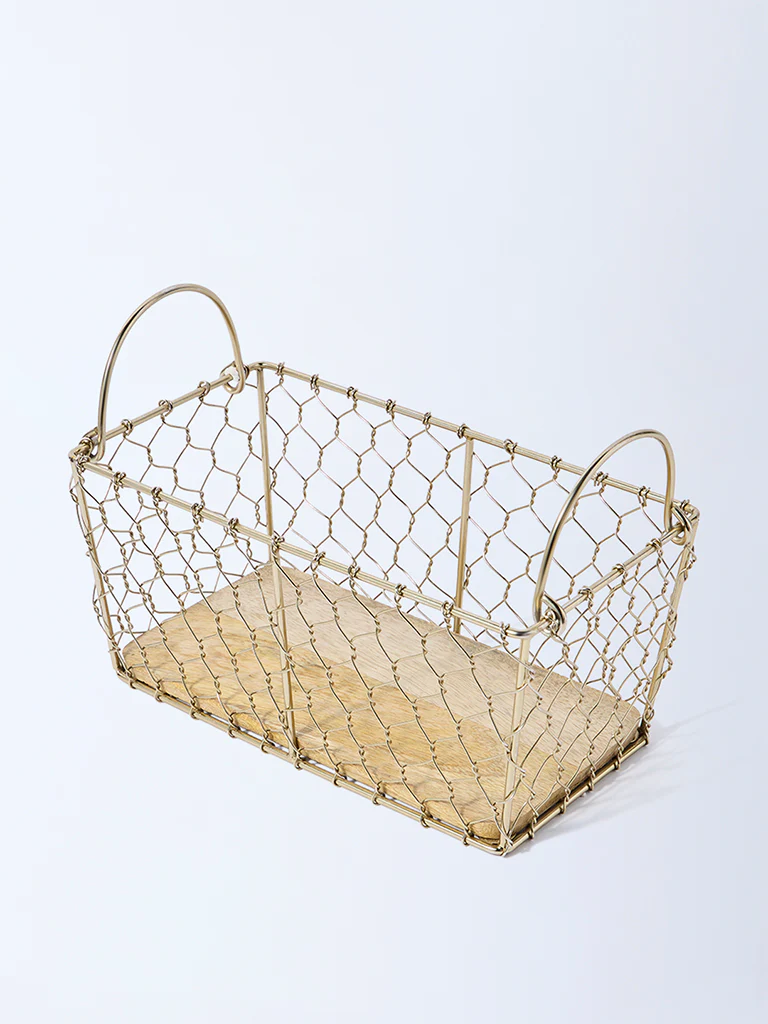 Westside Home Gold Wired Fruit Basket - Image 2