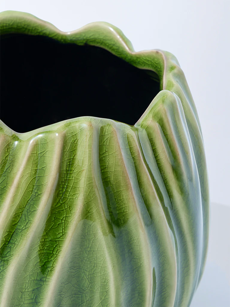 Westside Home Green Artichoke Ceramic Planter - Image 3