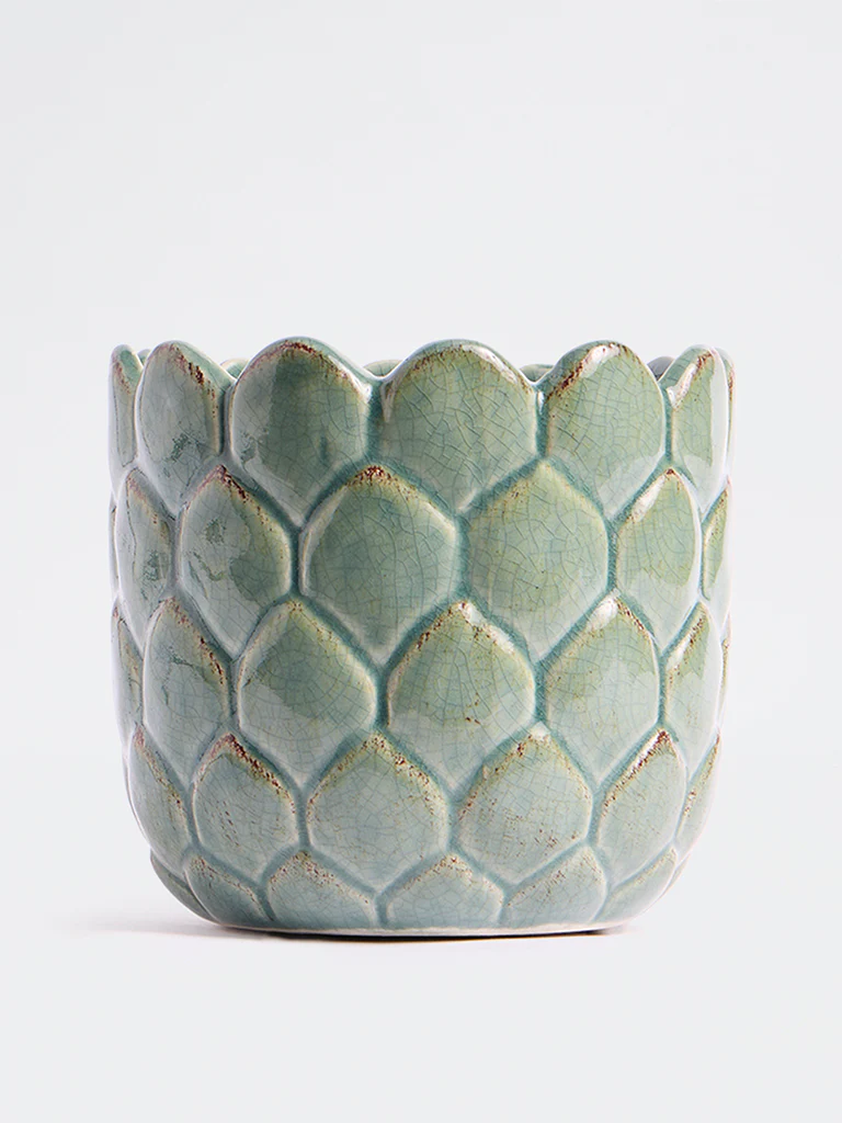 Westside Home Green Artichoke Ceramic Planter - Image 3