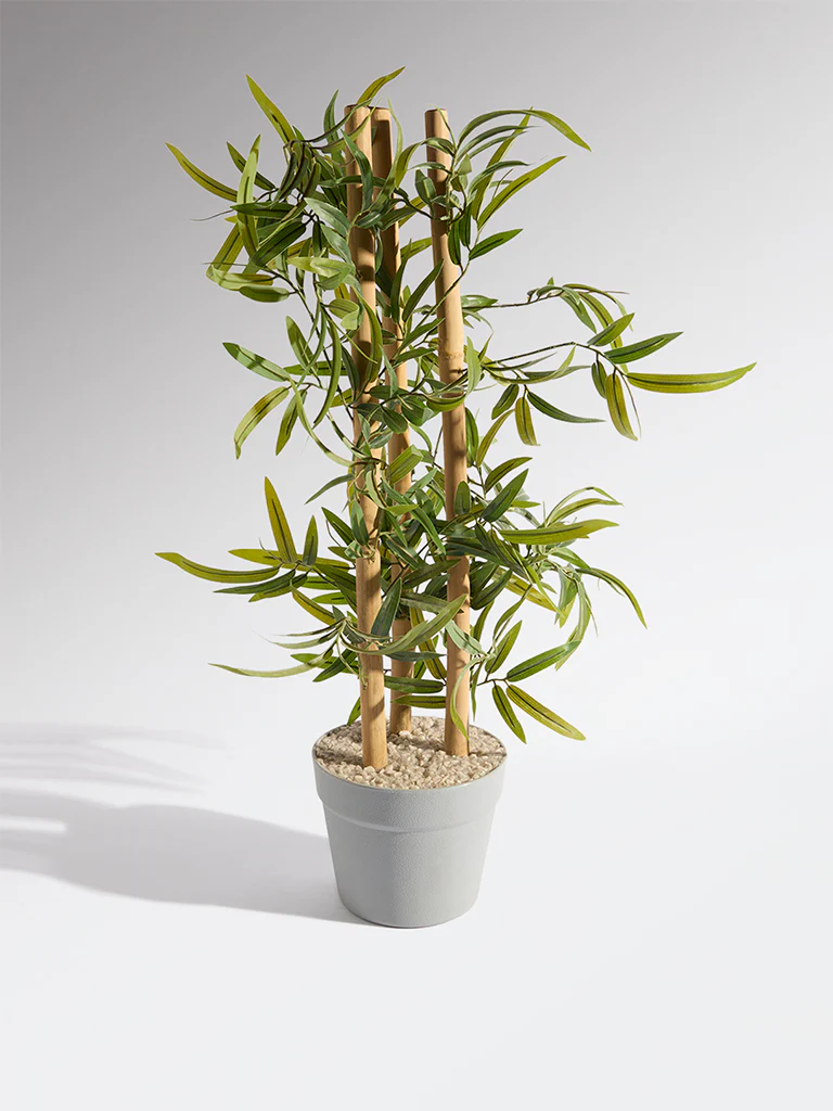 Westside Home Green Artificial Bamboo Plant - Medium - Image 2