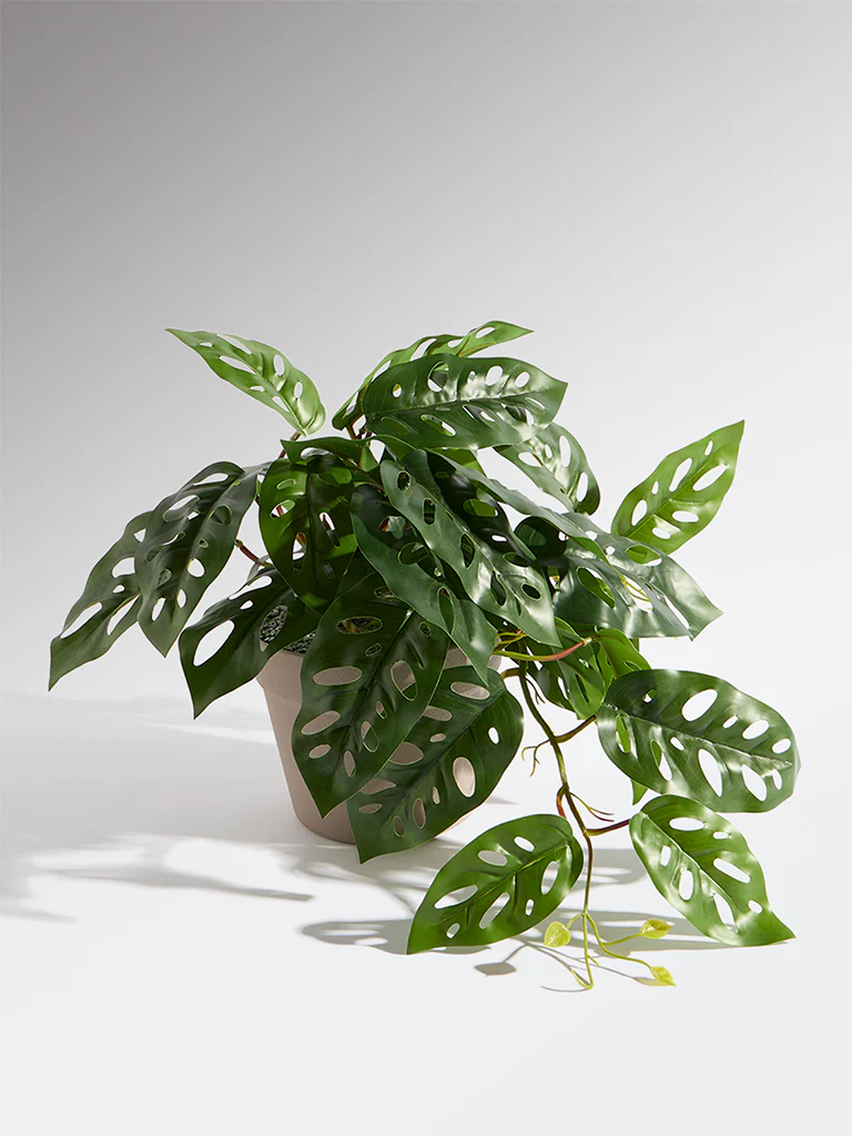 Westside Home Green Artificial Trailing Monstera Bush - Small - Image 2