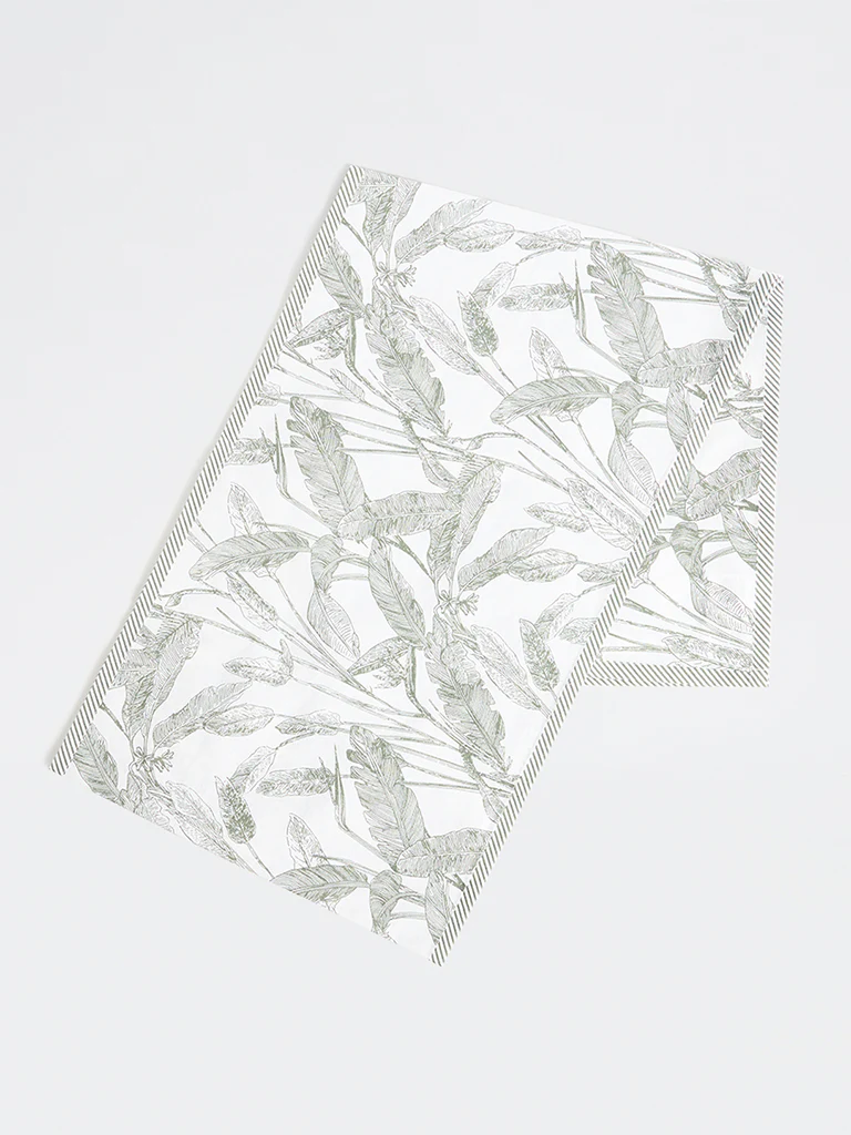 Westside Home Green Botanical Printed Table Runner - Image 3