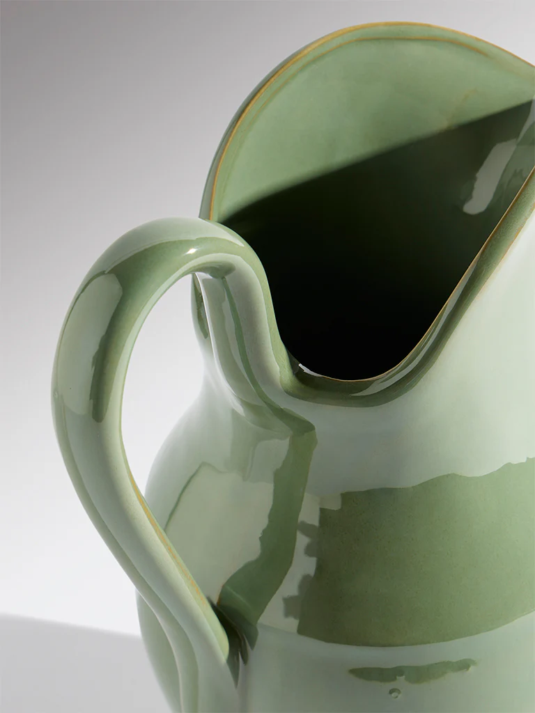 Westside Home Green Ceramic Jug Vase - Image 3