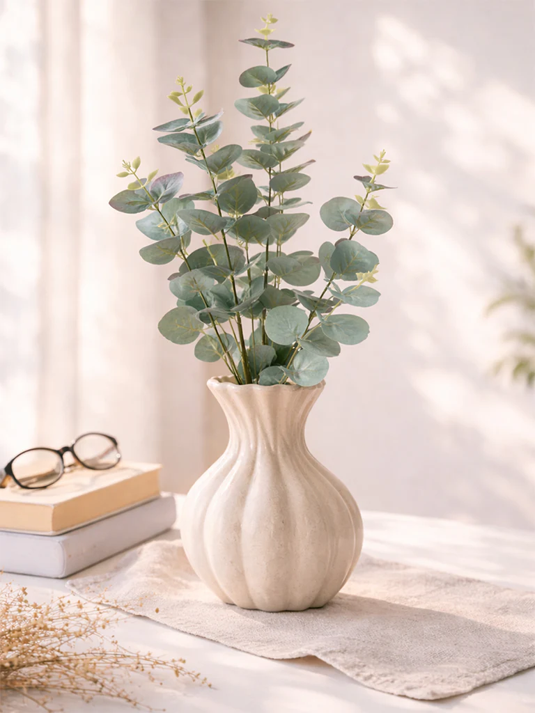 Westside Home Green Eucalyptus Leaf Artificial Plant