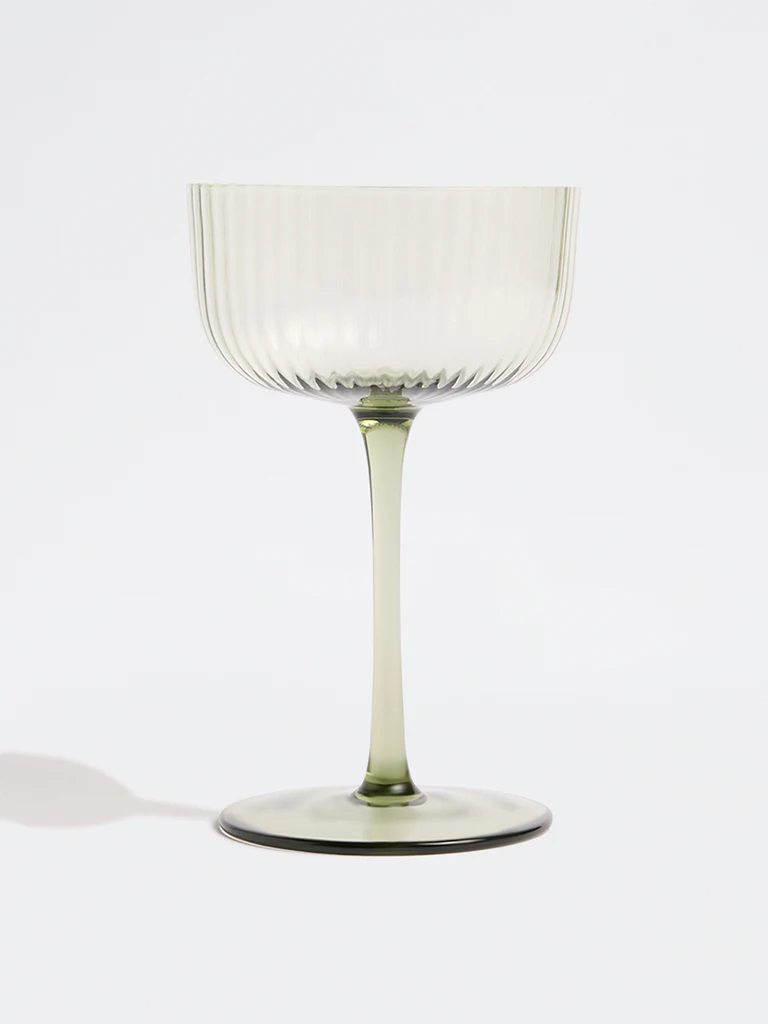 Westside Home Green Fluted Coupe Glass