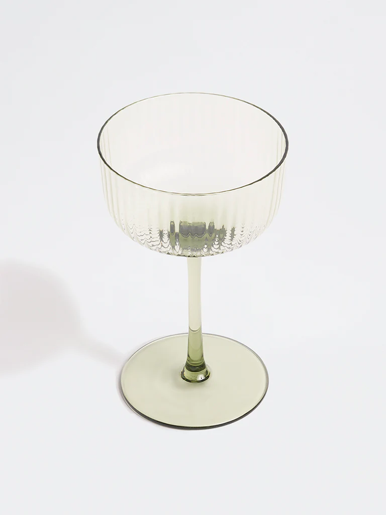Westside Home Green Fluted Coupe Glass - Image 2