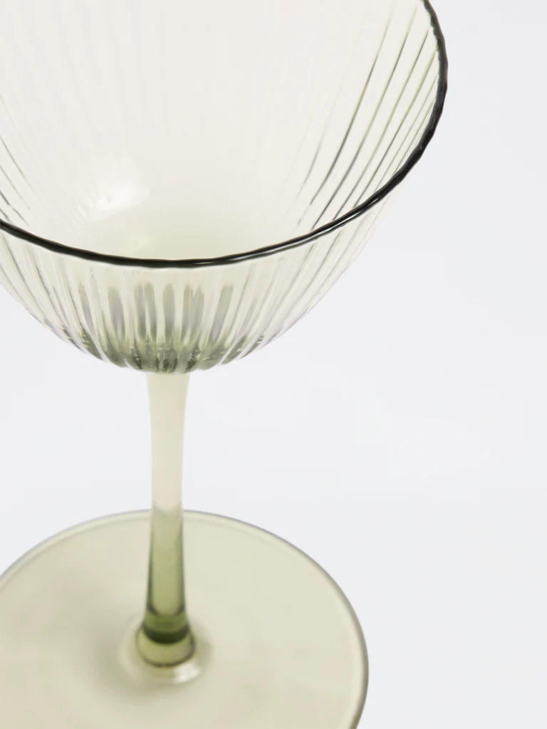 Westside Home Green Fluted Wine Glass - Image 3