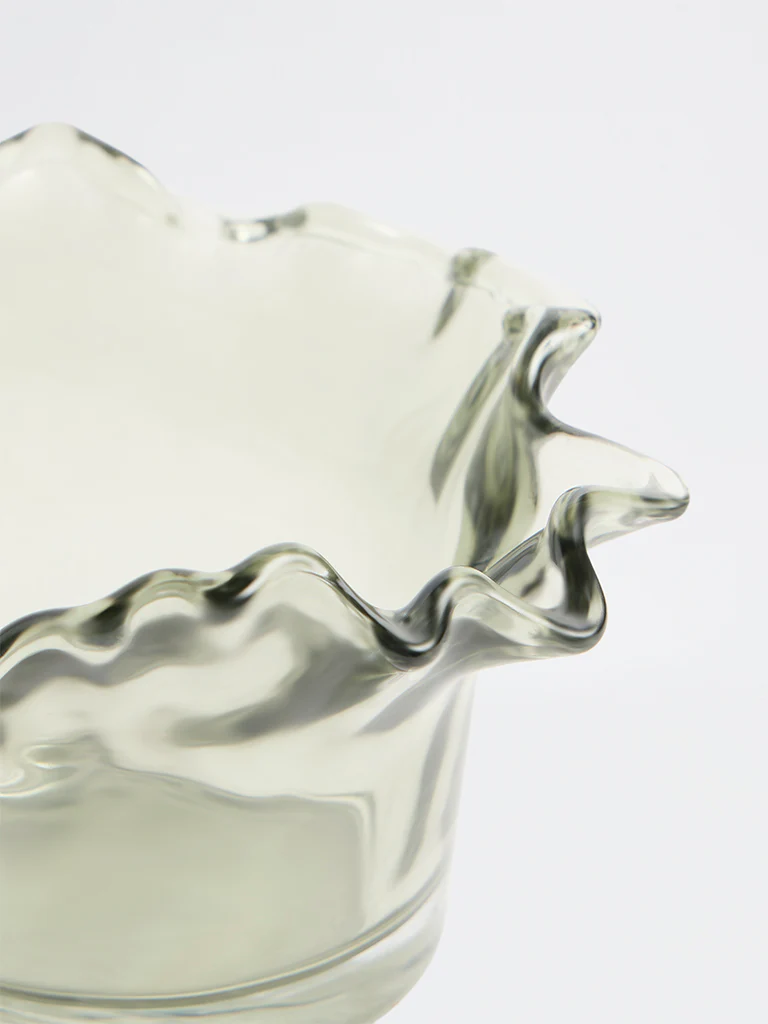 Westside Home Green Frill-Design Glass Votive Candle Holder - Image 3