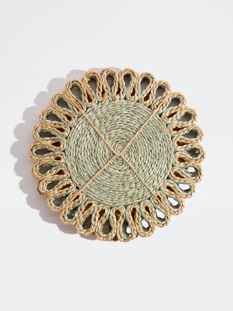 Westside Home Green Jute-Textured Trivets (Set of 2) - Image 2