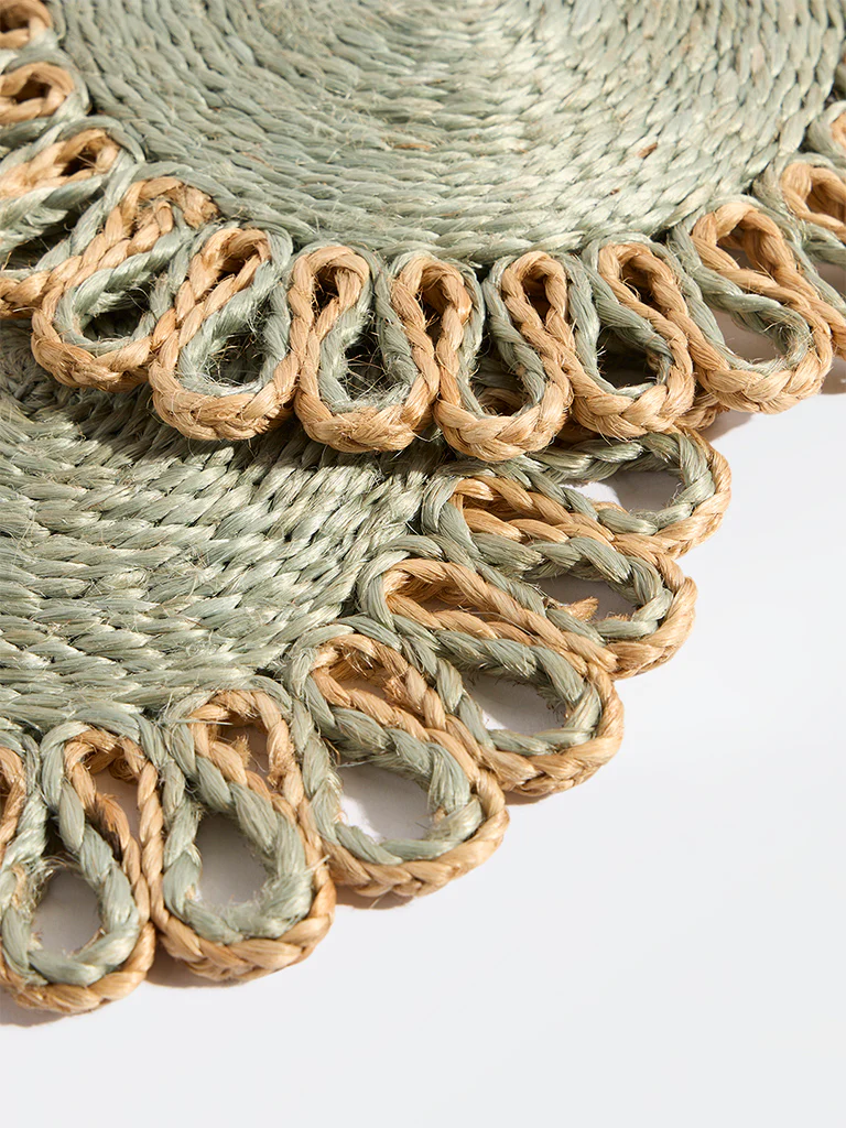 Westside Home Green Jute-Textured Trivets (Set of 2) - Image 3