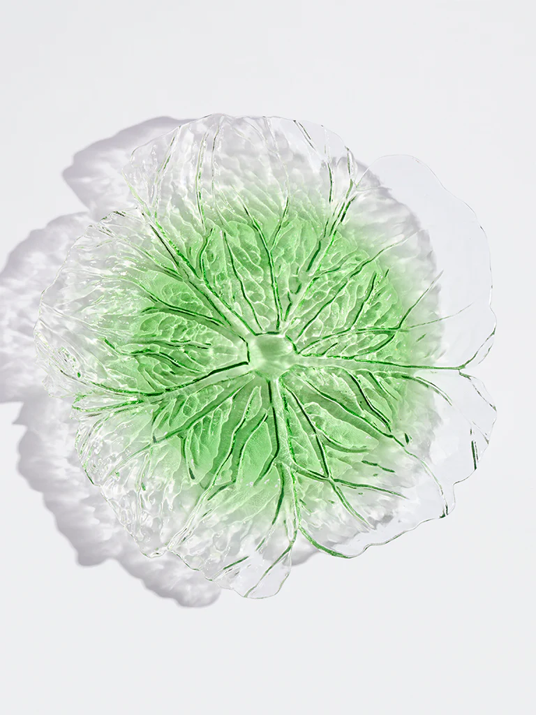 Westside Home Green Lettuce Glass Platter - Large