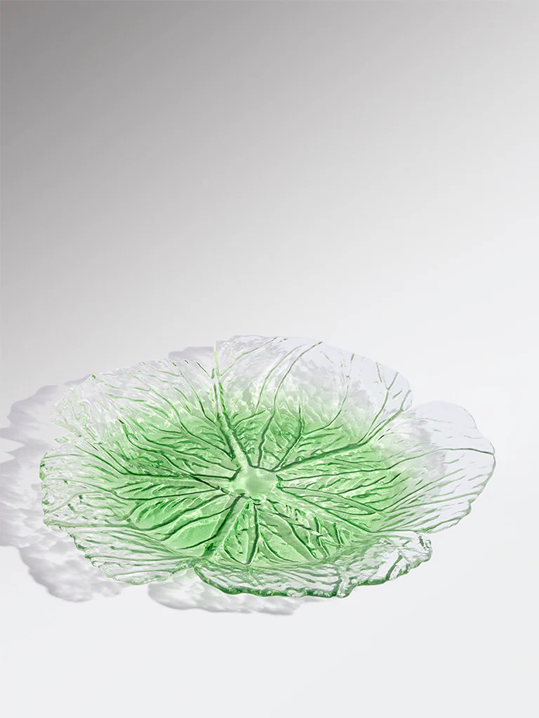 Westside Home Green Lettuce Glass Platter - Medium - Image 2