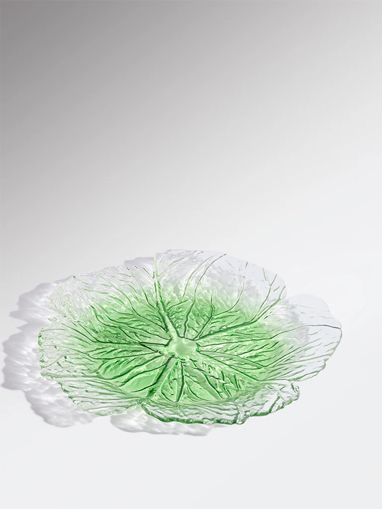 Westside Home Green Lettuce Glass Platter - Small - Image 2