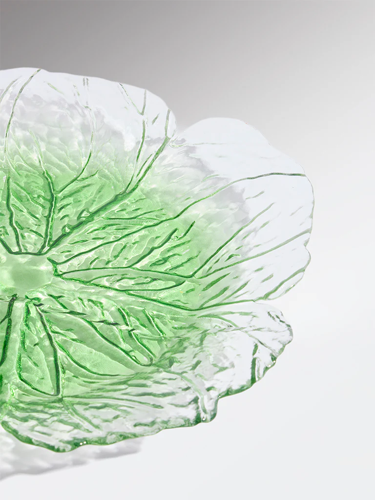 Westside Home Green Lettuce Glass Platter - Small - Image 3