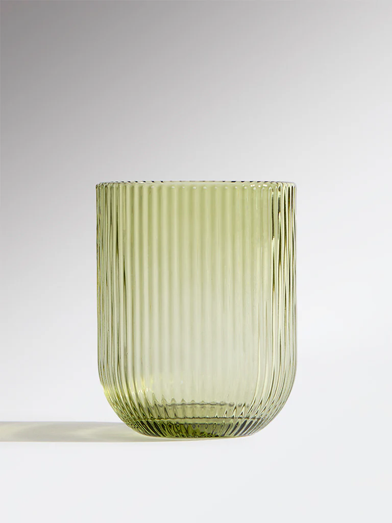 Westside Home Green Ribbed-Textured Water Glass - Image 2