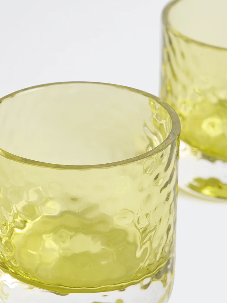 Westside Home Green Textured Glass Votive Holders (Set of 2) - Image 3
