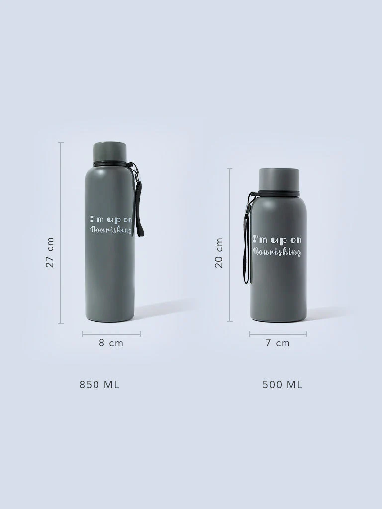 Westside Home Grey Typographic Water Bottle - Image 4