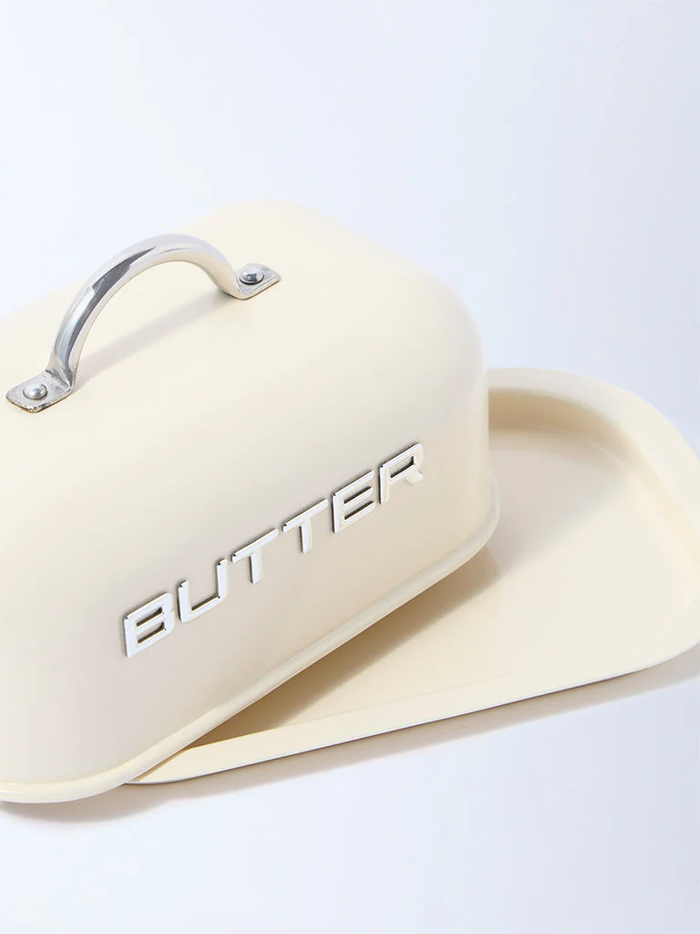 Westside Home Ivory Butter Dish with Lid - Image 3