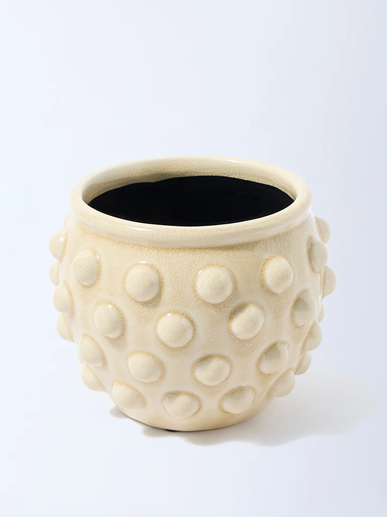 Westside Home Ivory Ceramic Bubble Pot - Image 2
