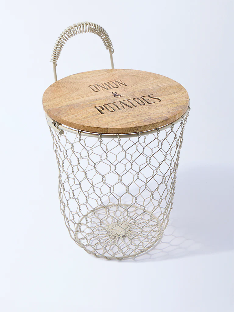 Westside Home Ivory Onion and Potatoes Storage Basket - Image 2