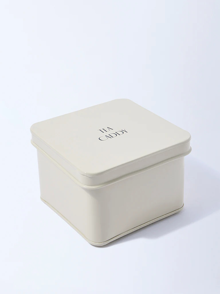 Westside Home Ivory Typographic Tea Box