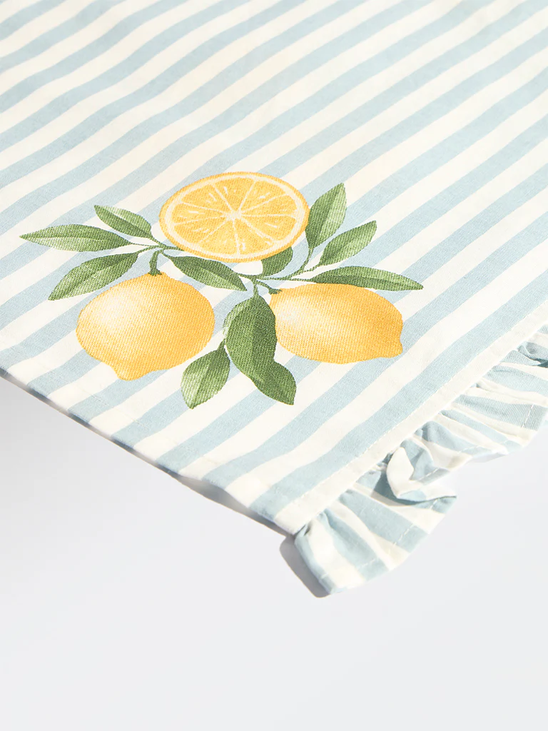Westside Home Light Blue Lemon Design Placemats (Set of 4) - Image 3