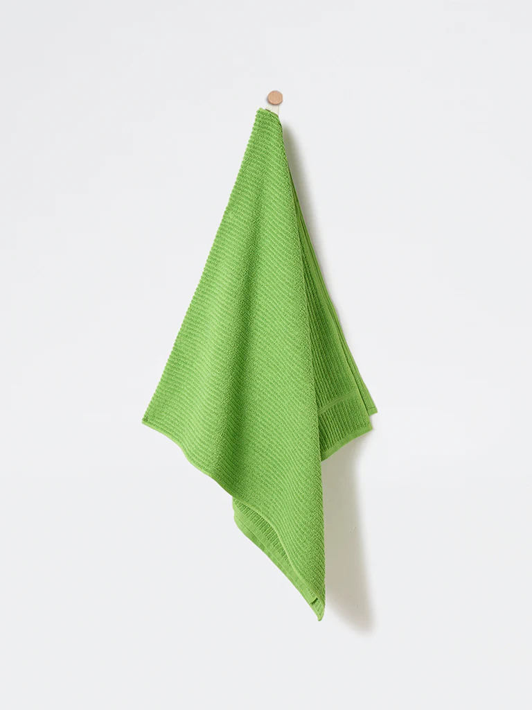 Westside Home Light Green Self-Striped Bath Towel - Image 2